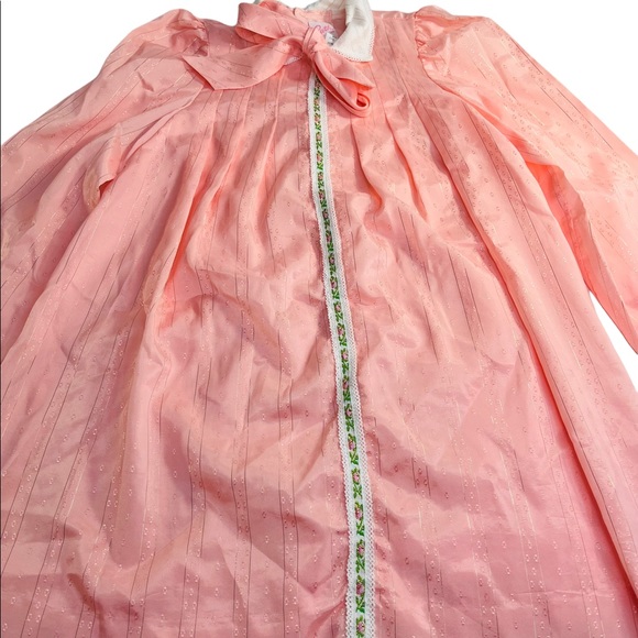 Vintage Ruth Of Carolina Girls Sz 6X Pink Satin DressEaster Wedding